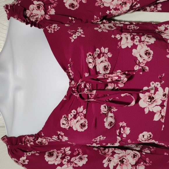 Lily Rose White and Burgundy Ruffled Sundress - Picture 5 of 15